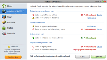 Netbook Optimizer screenshot 2