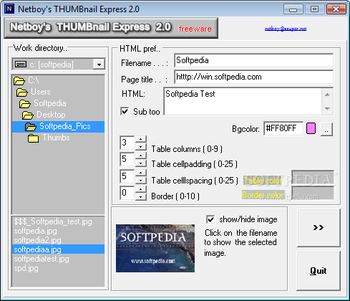 Netboy's THUMBnail Express screenshot
