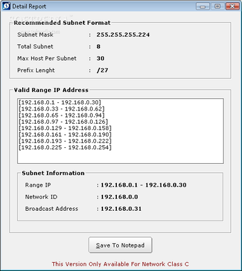 NetCalc screenshot 2