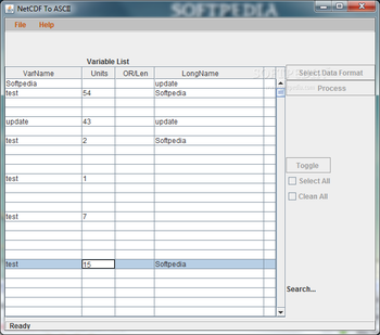 NetCDF To ASCII screenshot