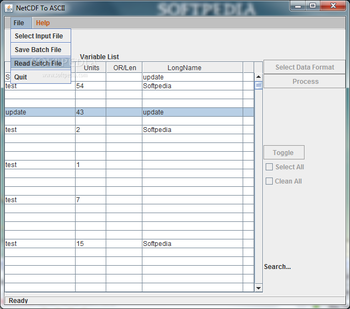 NetCDF To ASCII screenshot 2