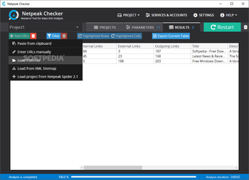 Netpeak Checker screenshot