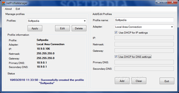 netProfileManager screenshot