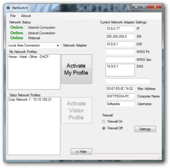 NetSwitch screenshot