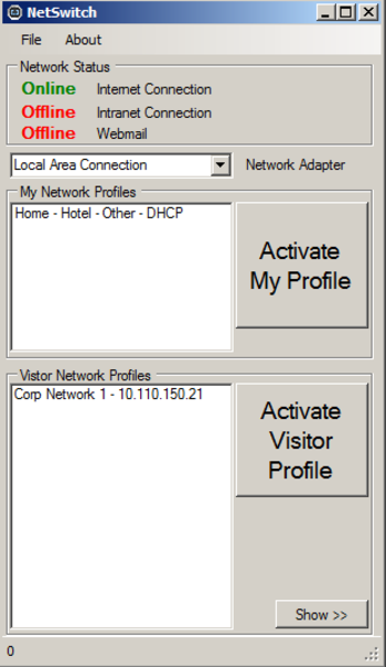 NetSwitch screenshot