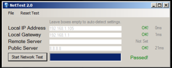 NetTest screenshot