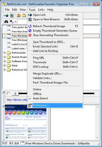 NetVisualize Favorites Organizer screenshot