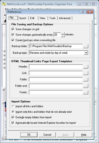 NetVisualize Favorites Organizer screenshot 2