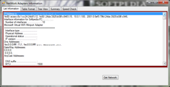 Network Adapters Information screenshot