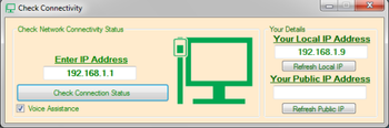 Network Connectivity Test With Voice Assistance screenshot