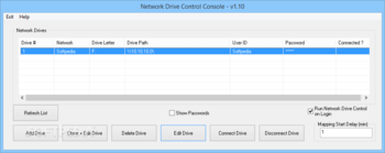 Network Drive Control screenshot