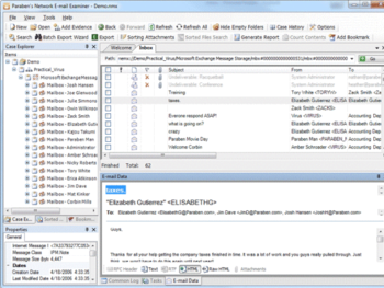 Network E-mail Examiner screenshot