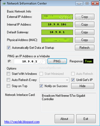 Network Information Center screenshot