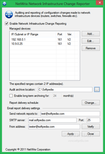 Network Infrastructure Change Reporter screenshot