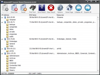 Network IP Scanner Shared Resources screenshot