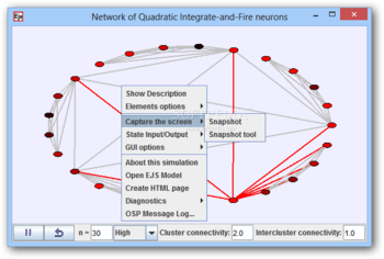 Network of Quadratic Integrate-and-Fire neurons screenshot 2