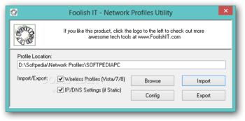 Network Profiles Utility screenshot
