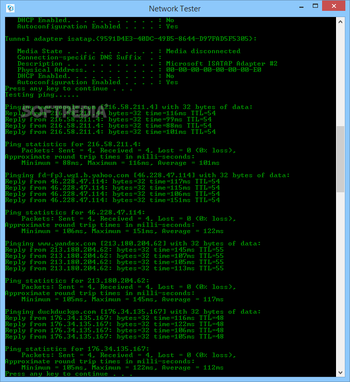 Network Tester and Configuration screenshot