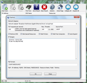 Network/IP Scanner Shared Resources screenshot