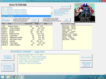 Neural Net Horse Racing Predicter screenshot