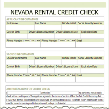 Nevada Rental Credit Check screenshot