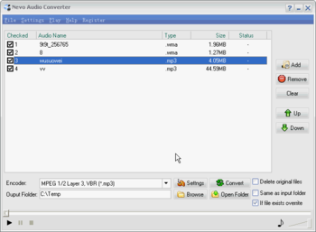 Nevo Audio Converter screenshot