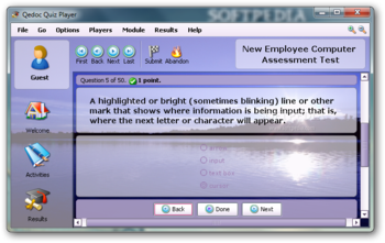 New Employee Computer Assessment Test screenshot