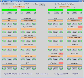 New Equation Calculator screenshot