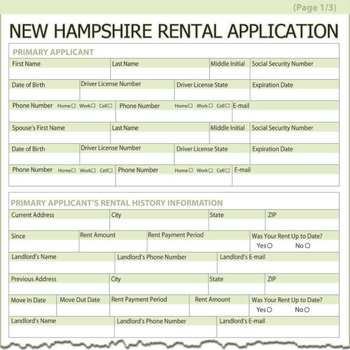 New Hampshire Rental Application screenshot
