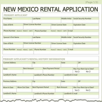 New Mexico Rental Application screenshot