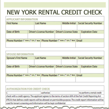 New York Rental Credit Check screenshot