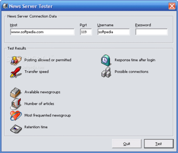News Server Tester screenshot