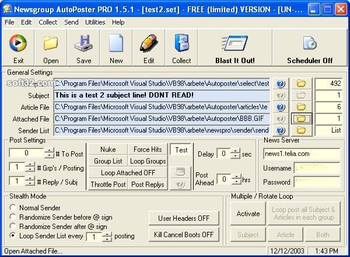 Newsgroup AutoPoster PRO screenshot