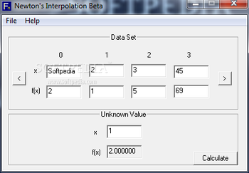 Newton's Interpolation screenshot