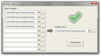 Niall's png2ico screenshot