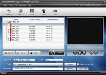 Nidesoft DVD Decrypter screenshot
