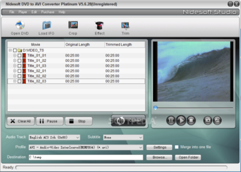 Nidesoft DVD to AVI Converter Platinum screenshot