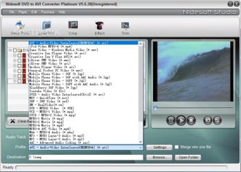 Nidesoft DVD to AVI Converter Platinum screenshot 2