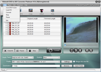 Nidesoft DVD to AVI Converter Platinum screenshot 3