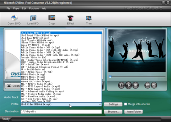 Nidesoft DVD to iPod Converter screenshot