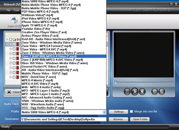 Nidesoft DVD to Nokia Converter screenshot 2