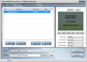 Nidesoft MKV Converter screenshot