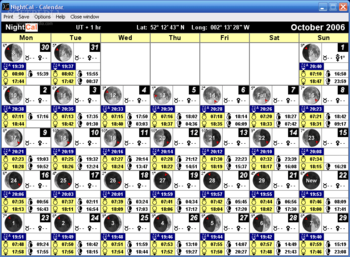 NightCal screenshot 2