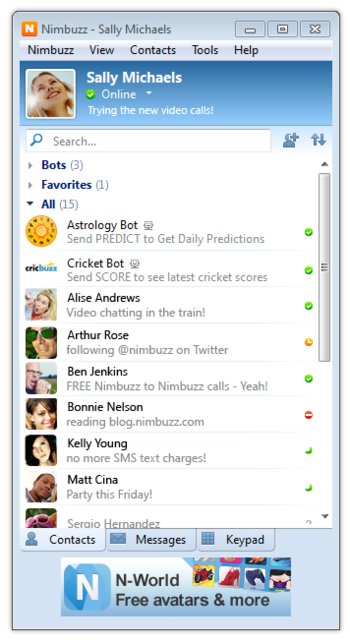 Nimbuzz Messenger screenshot