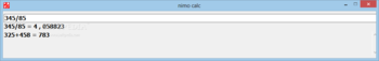 nimo calc screenshot