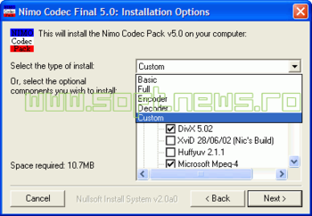 Nimo Codec Pack screenshot