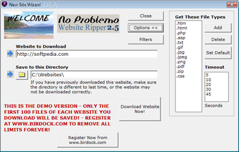 No Problemo Website Downloader screenshot