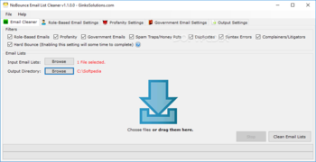 NoBounce Email List Cleaner screenshot