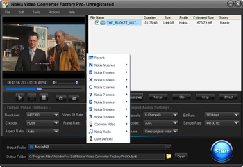 Nokia Video Converter Facotory Pro screenshot