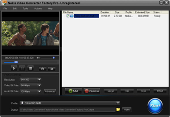 Nokia Video Converter Facotory Pro screenshot